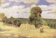 Harvest at Monfoucault Camille Pissarro